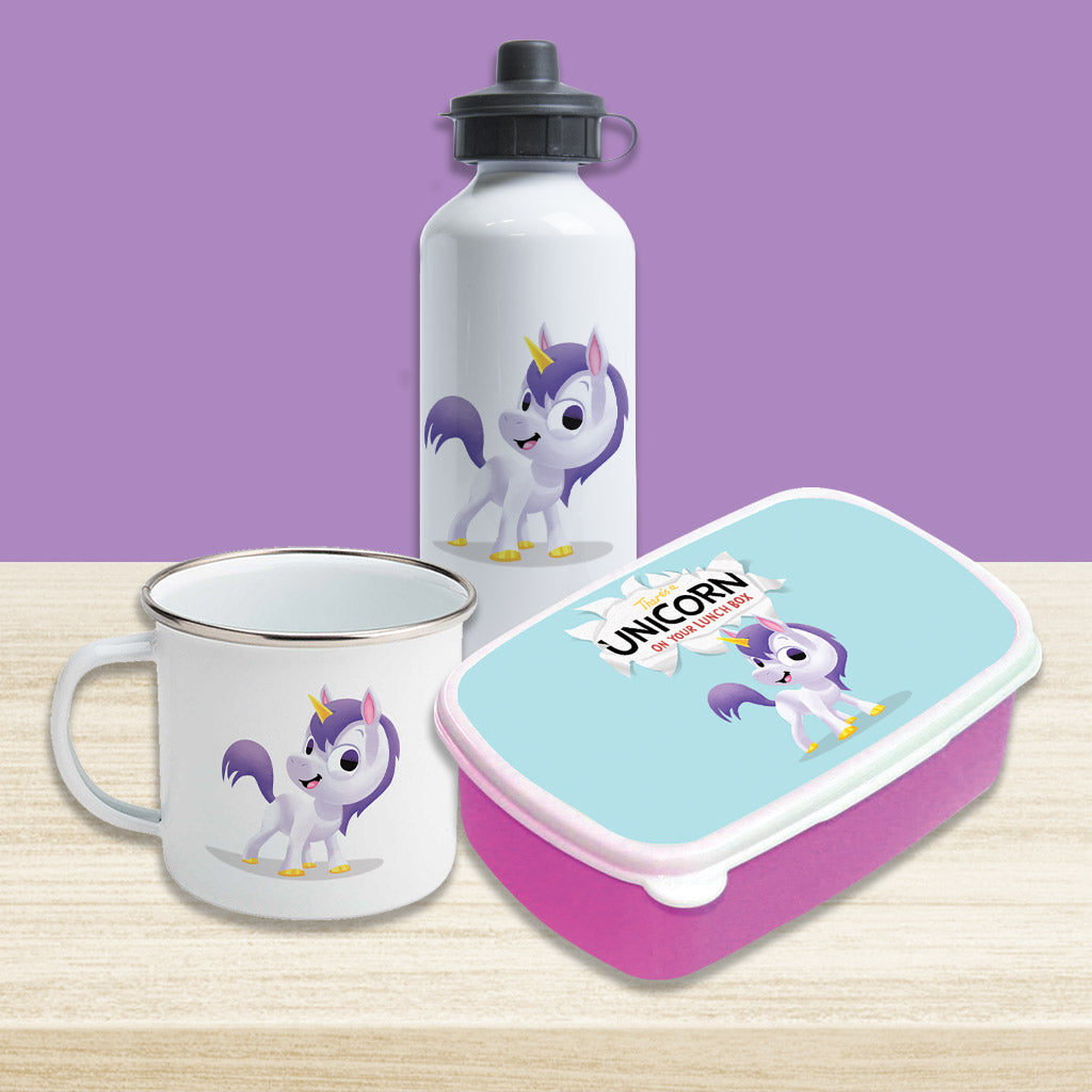 Unicorn Mug + Lunch Box + Bottle Bundle
