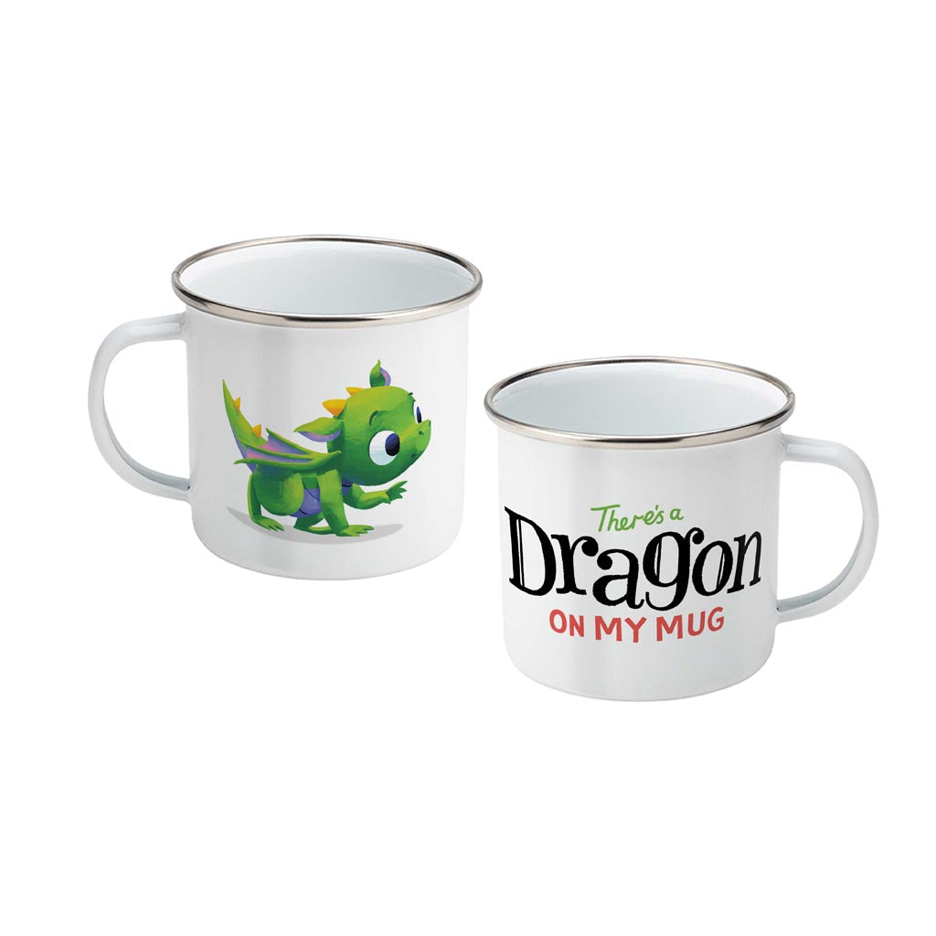 There's a Dragon on My Enamel Mug
