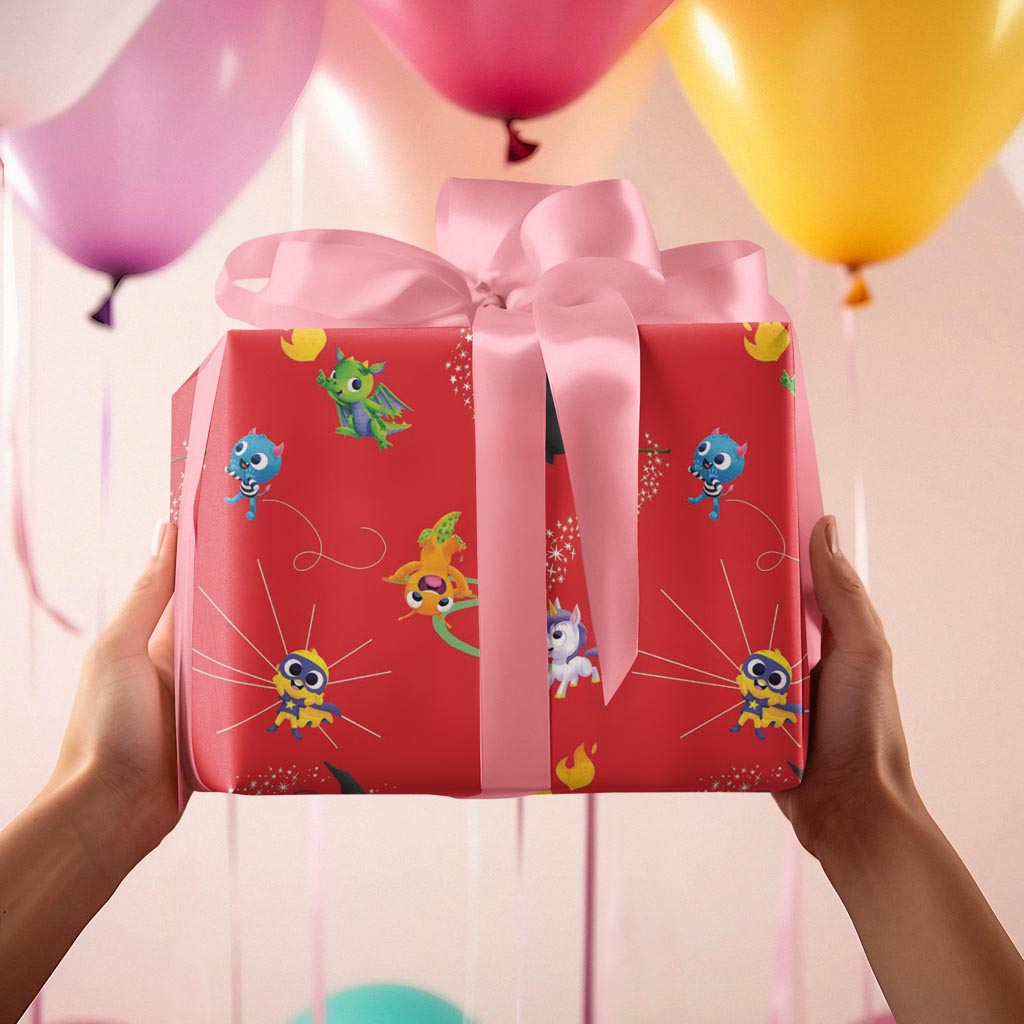 Who's in Your Book Character Gift Wrap - Red