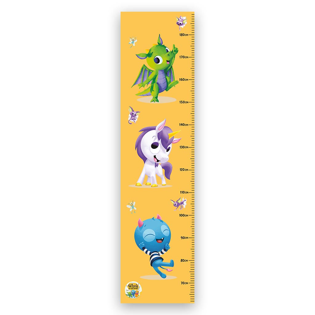 Who's in Your Book yellow - Height Chart 40x130cm