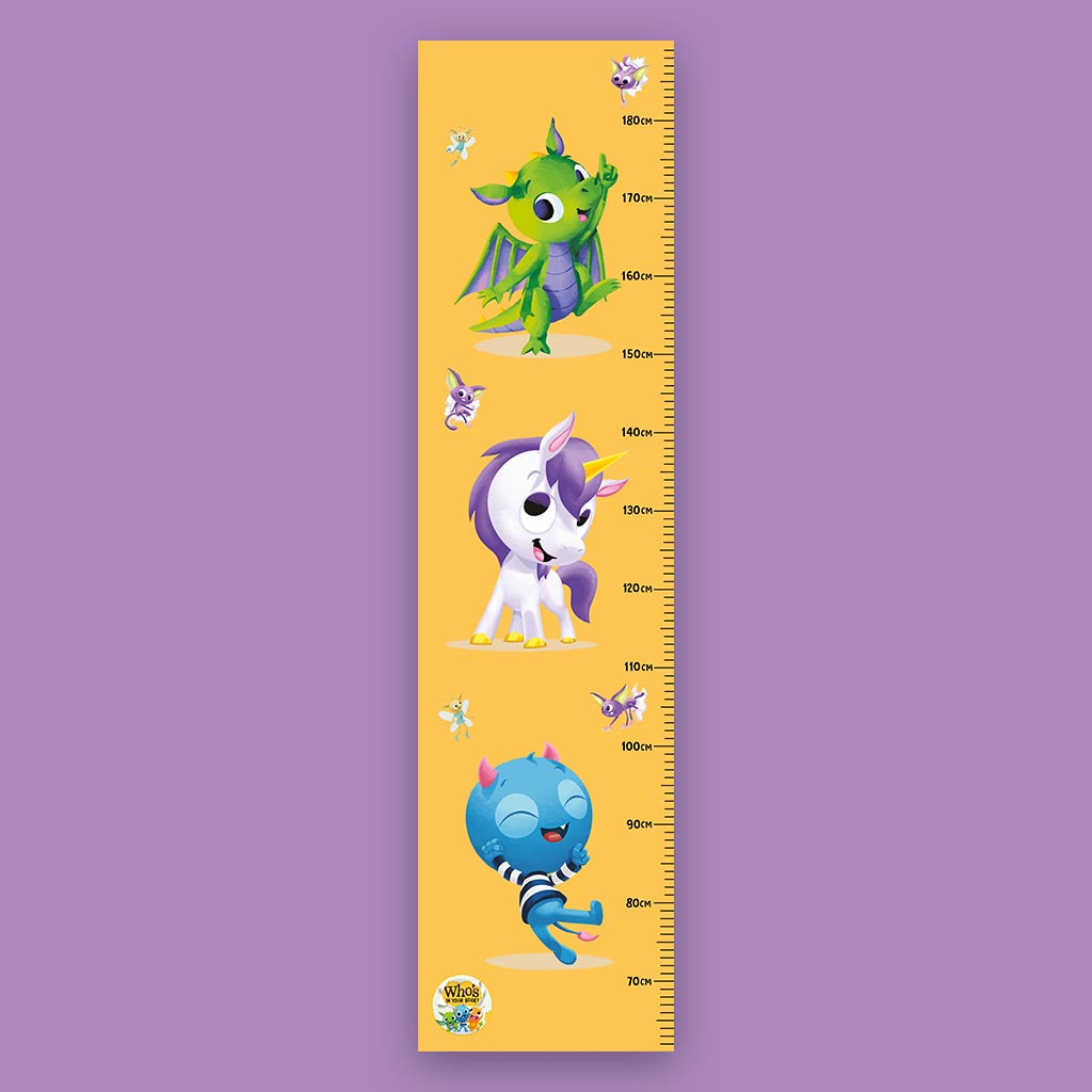Who's in Your Book yellow - Height Chart 40x130cm