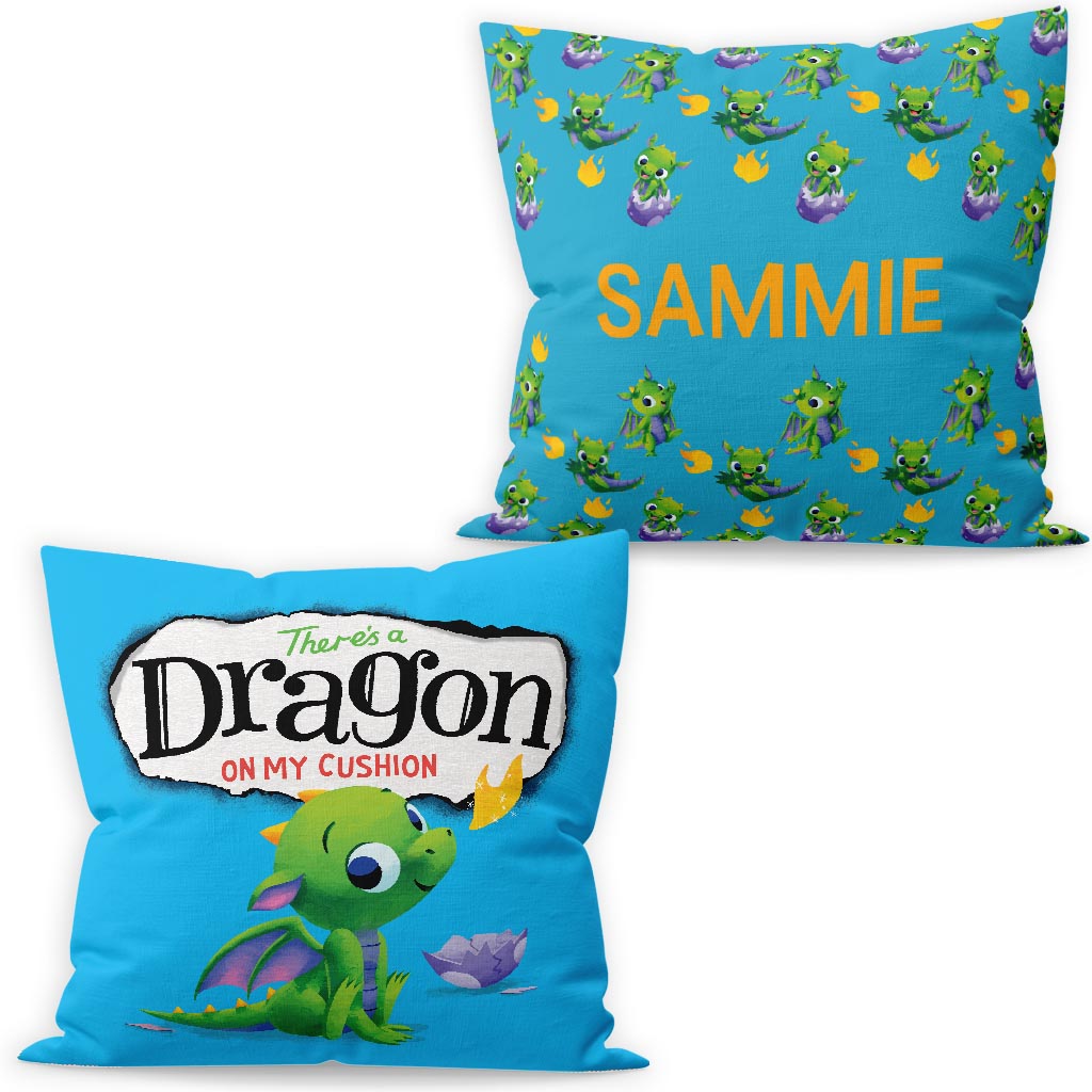 There's a Dragon on My Personalised Cushion