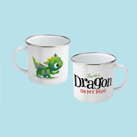 There's a Dragon on My Enamel Mug