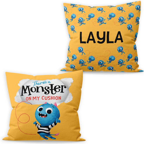 There's a Monster on My Personalised Cushion