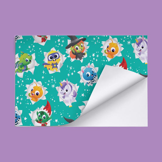 Who's in Your Book Character Gift Wrap - Green