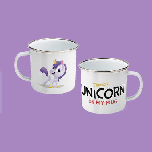 There's a Unicorn on My Enamel Mug