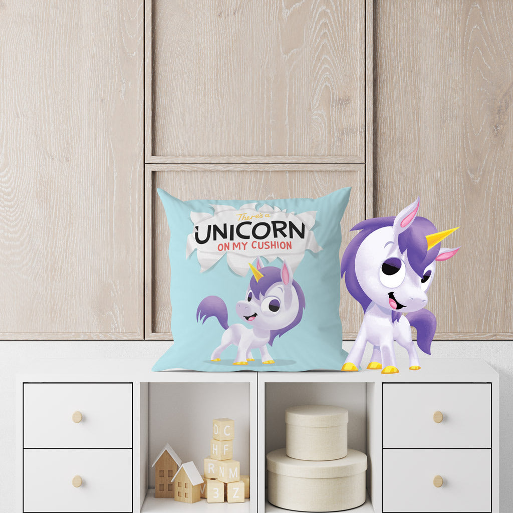 There's a Unicorn on My Personalised Cushion