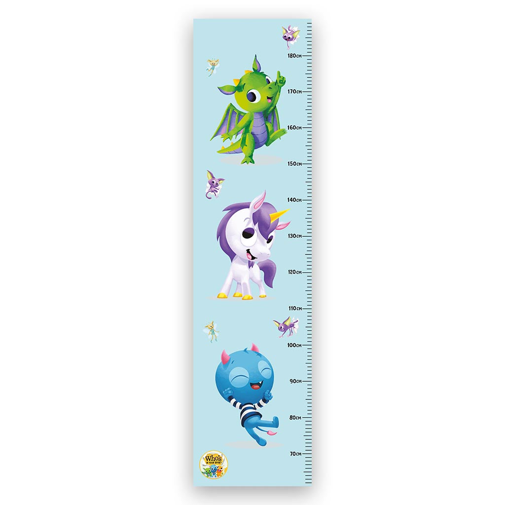 Who's in Your Book blue - Height Chart 40x130cm