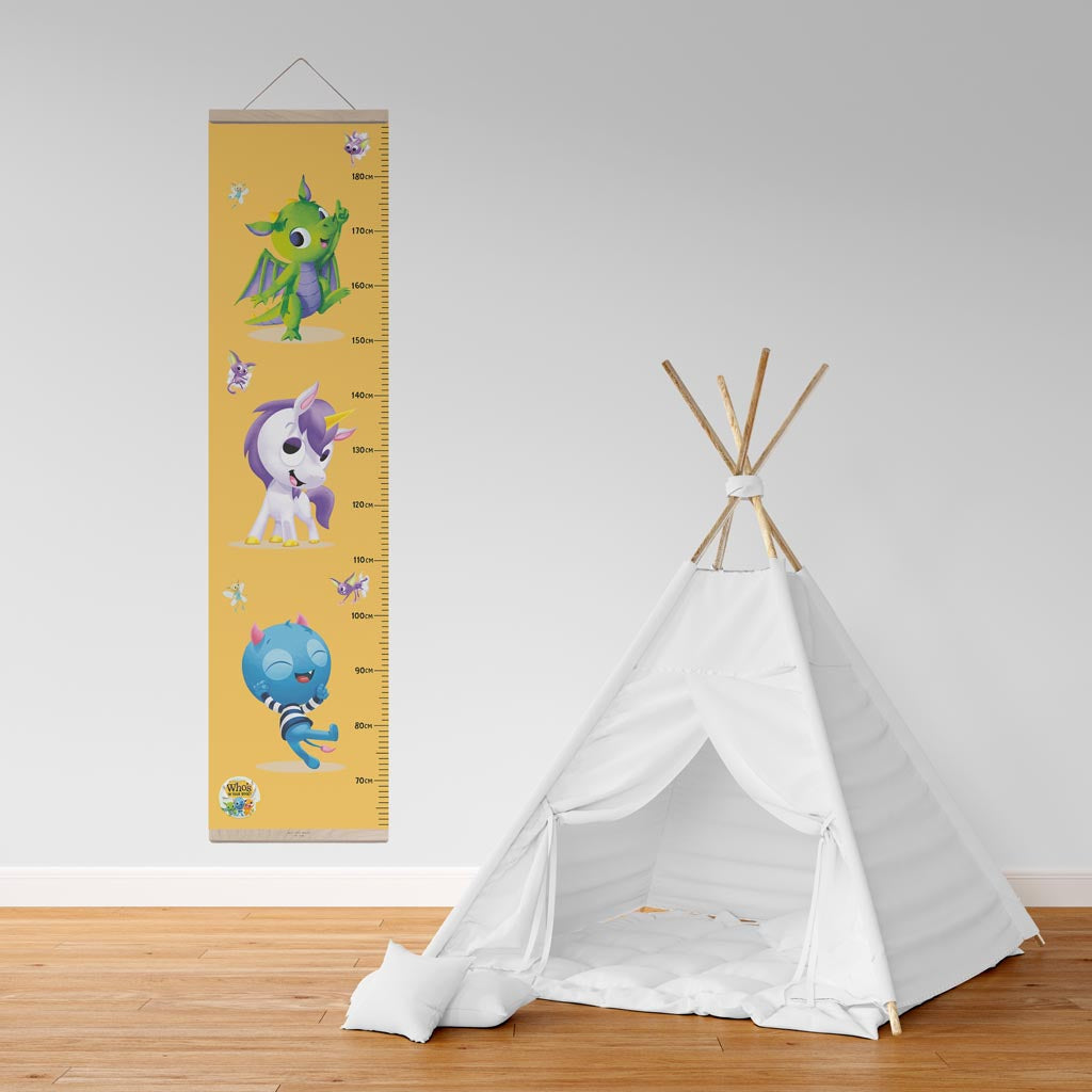 Who's in Your Book yellow - Height Chart 40x130cm